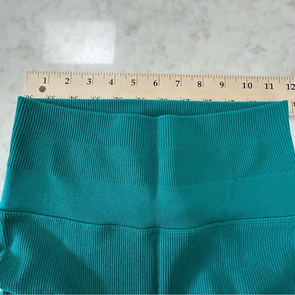 All in Motion Teal Ribbed Activewear Set. Leggings & matching Top/sports bra. - Picture 9 of 14